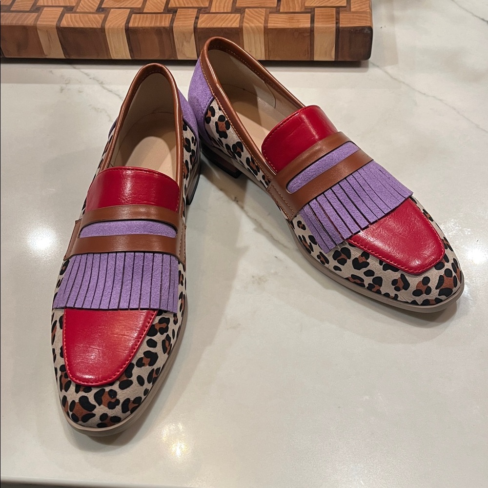 Chiara Boni Multicolor Leopard Print Loafers brand new never worn - Picture 6 of 7